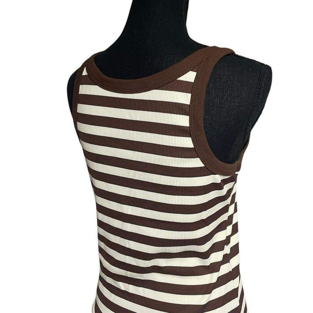 Dazy Brown‎ and Cream Striped Scoop Neck Tank - Picture 2 of 5